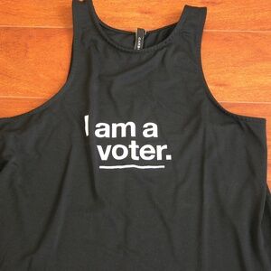 Carbon 38 VOTER T-Shirt Medium M Yoga Workout Black Tee Tank